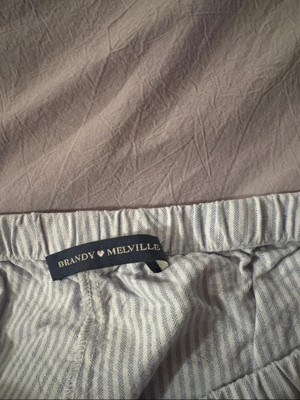 Brandy Melville Light Blue & White Striped Women's Shorts - Picture 2 of 2